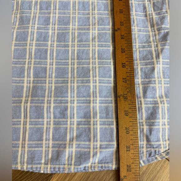 Draper James Cotton Linen Blue Gingham Check Short Sleeve Top Small - Picture 5 of 6